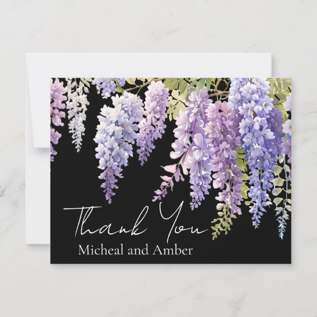 Elegante lila Magenta Wine Bar Dankeskarte (Vorderseite)