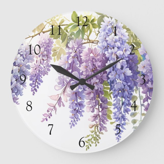 Elegante lila Magenta Wine Bar Große Wanduhr (Vorderseite)