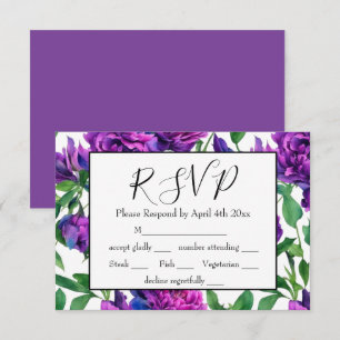 Elegante lila magentafarbene Aquarelltöne uAwg RSVP Karte
