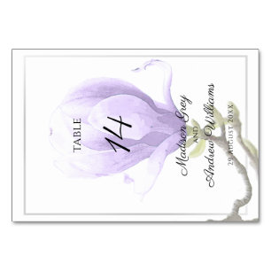 Elegante Lila Magnolia Hochzeit Tischnummer