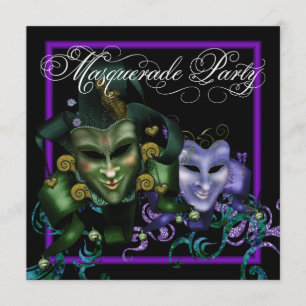 Elegante Lila Masquerade-Party Einladungen