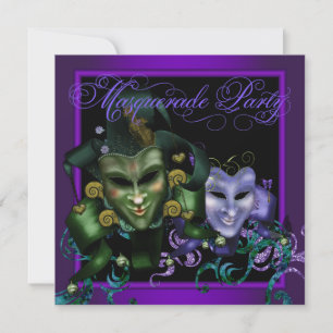Elegante Lila Masquerade-Party Einladungen