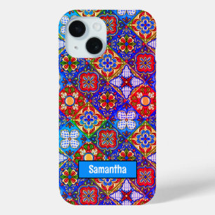 Elegante lila mexikanische Talavera-Fliesen Case-Mate iPhone Hülle