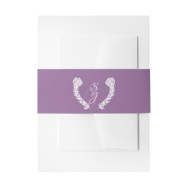 Elegante Lila Monogramm-Hochzeit Einladungsbanderole