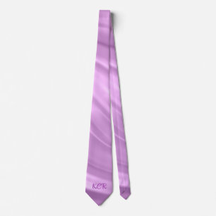 Elegante Lila Muster-Monogramm-Initialen im Swirl Krawatte