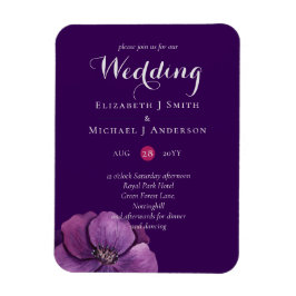 Elegante Lila Orange Hochzeit Magnet