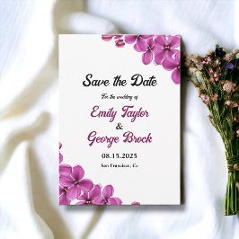Elegante Lila Orchid-Blume Sommerblumenhochzeit Save The Date