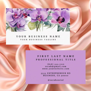 Elegante Lila Orchideen Blume Visitenkarte