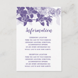 Elegante Lila Orchideen Hochzeiten Begleitkarte