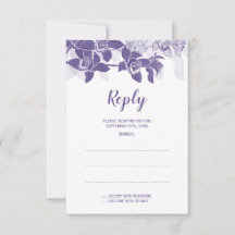 Elegante Lila Orchideen Hochzeitskarte