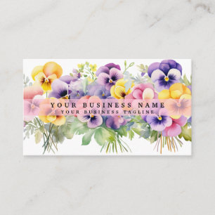 Elegante Lila Pansy Blume Business Cards Visitenkarte