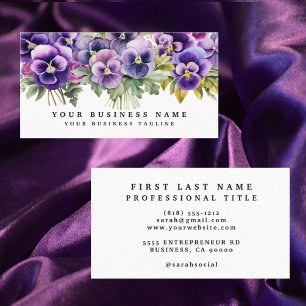 Elegante Lila Pansy Blume Business Cards Visitenkarte