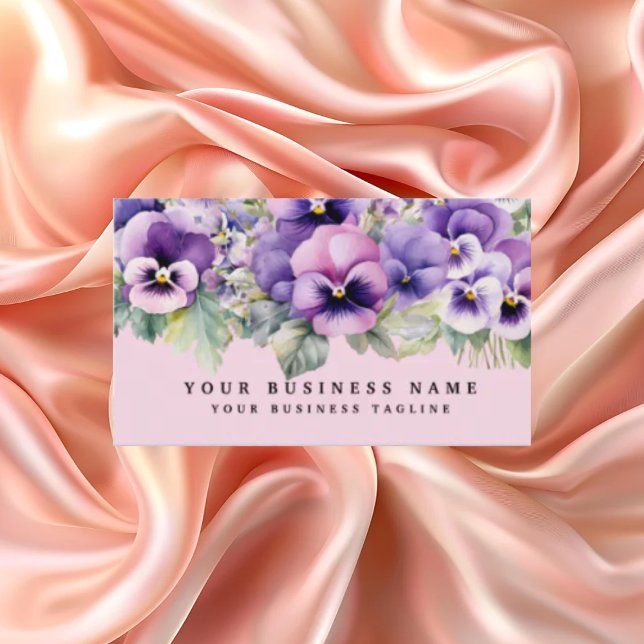 Elegante Lila Pansy Blume Business Cards Visitenkarte (Von Creator hochgeladen)