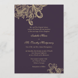 Elegante lila Pflaume blühen Einladung