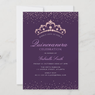 elegante lila Quinceanera-Einladung Einladung