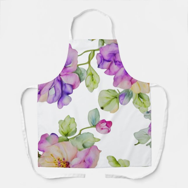 Elegante, lila rosa Aquarelltöne Schürze (Vorderseite)