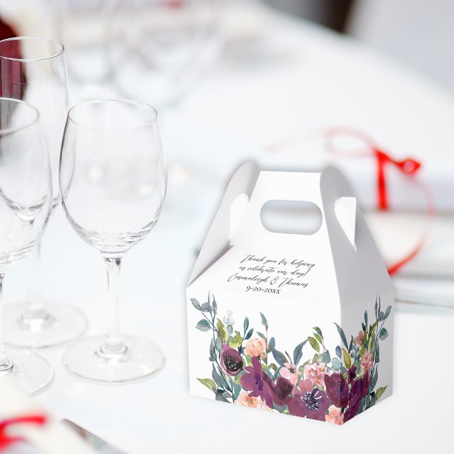 Elegante Lila Rosa-Blütenhochzeit Geschenkschachtel (Von Creator hochgeladen)