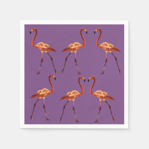 Elegante lila rosa Flamingo-Servietten Serviette