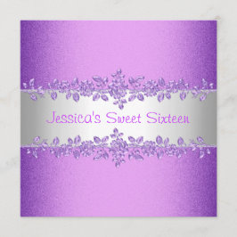 Elegante Lila Rose 16 . Geburtstag Geburtstag Einladung