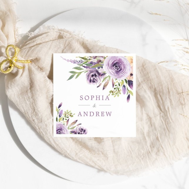 Elegante Lila Rose Blume Hochzeiten von Napkins Serviette (Von Creator hochgeladen)