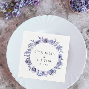 Elegante Lila Rose Blumenwinters Abend Hochzeit Serviette