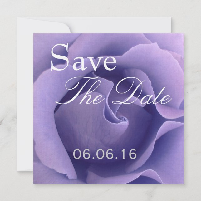 Elegante LILA Rose Hochzeit Speichern Sie das Datu Save The Date (Vorderseite)
