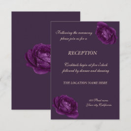 Elegante Lila Rose Hochzeitsempfang Einladung