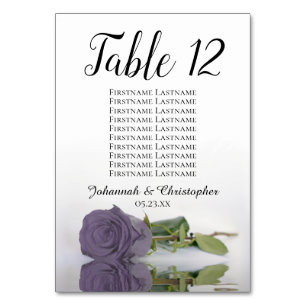 Elegante Lila Rose Seating Chart Hochzeit Tischnummer