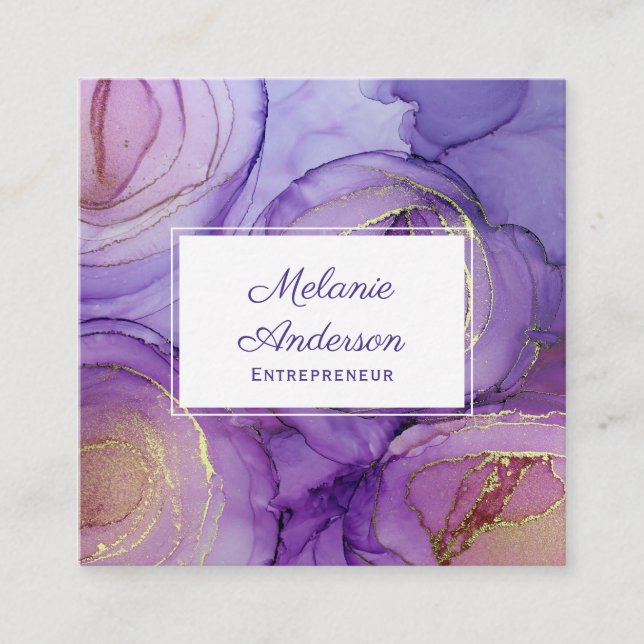 Elegante Lila Rose Visitenkarte (Vorderseite)