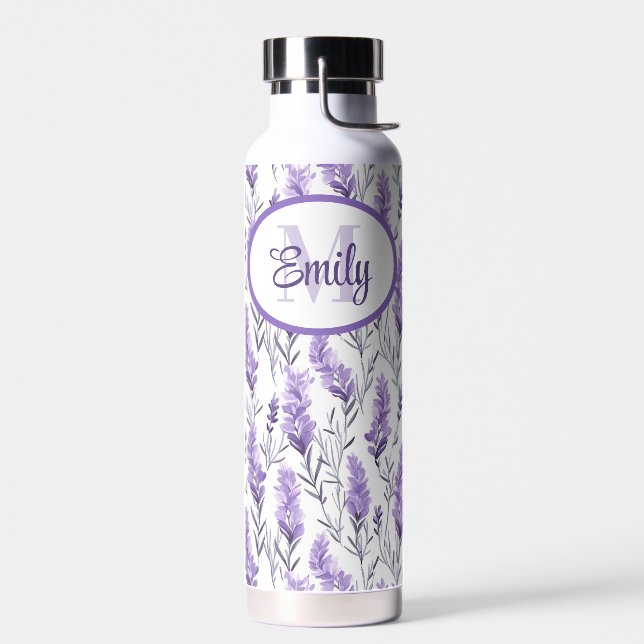 Elegante Lila russische Blume Wasserflasche Trinkflasche (Links)