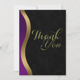 Elegante Lila Schwarze Beerdigung Dankeskarte