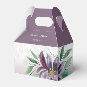 Elegante lila Spitzenlotus-Wasserfarbe Geschenkschachtel