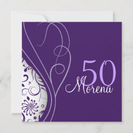 Elegante lila Square Einladung