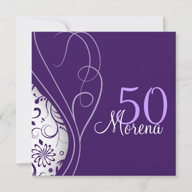 Elegante lila Square Einladung (Vorderseite)