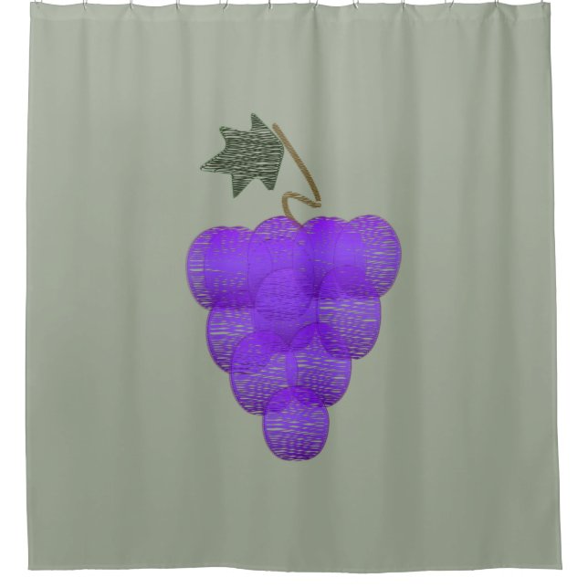 Elegante Lila Trauben Duschvorhang (Vorderseite)