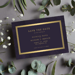 Elegante lila Typografie Save The Date