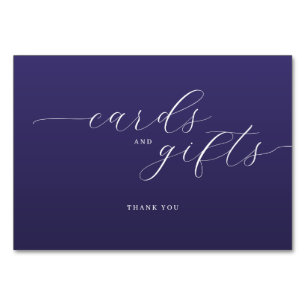 Elegante lila typografische Dankeskarten Tischnummer