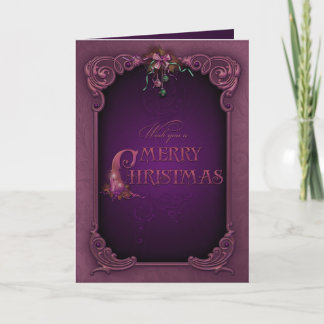 Elegante Lila u. Aqua-Weihnachtskarte Feiertagskarte