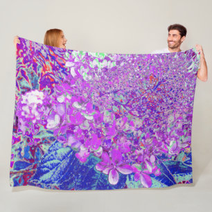Elegante lila und blaue Limelight-Hortensie Fleecedecke