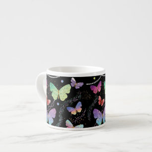 Elegante Lila und blaue Schmetterlinge Espressotasse