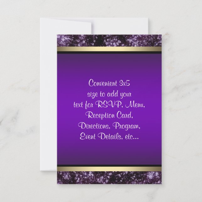 Elegante Lila und Gold-UAWG RSVP Karte (Vorderseite)