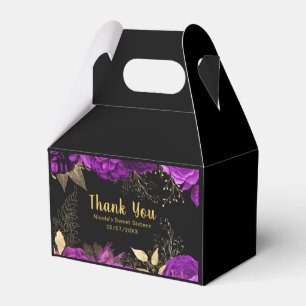 Elegante lila und goldene Blumen Sweet Sixteen  Geschenkschachtel