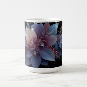 Elegante lila und goldene Fantasy-Blumenanordnung Kaffeetasse