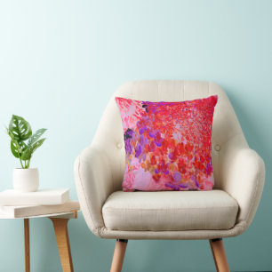 Elegante lila und orange Limelight Hortensie Kissen