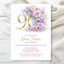 Elegante lila und rosa Blumenparty zum 90. Geburts