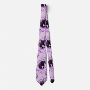 Elegante Lila und schwarze Blume Krawatte