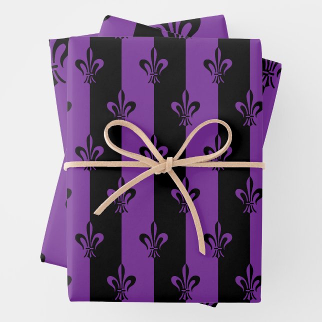 Elegante Lila und schwarze Lilie (3 Größen) Geschenkpapier Set (Beispiel)