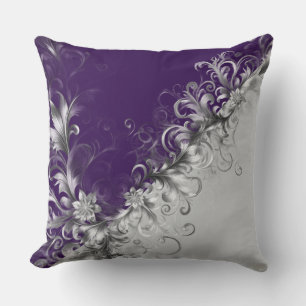 Elegante lila und silberne Akzente Kissen