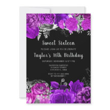 Elegante lila und silberne Blumen Sweet Sixteen