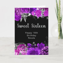 Elegante lila und silberne Blumen Sweet Sixteen
